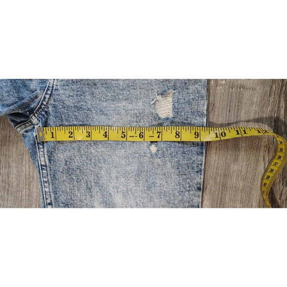 Abercrombie & Fitch Ultra High Rise Ankle‎ Straight Jeans Acid Wash Frayed 28/6R - Picture 7 of 10